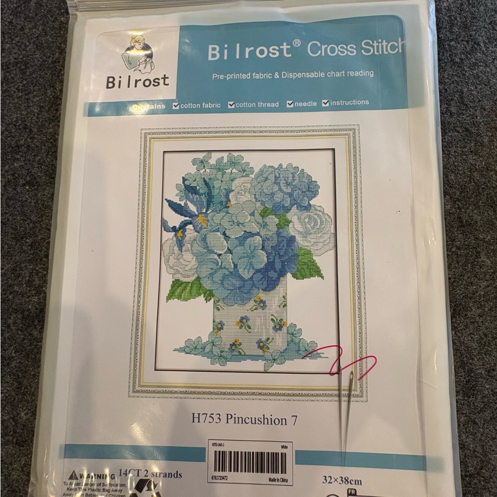 Bilrost Floral Cross Stitch Kit #H753 Pincushion 7 New